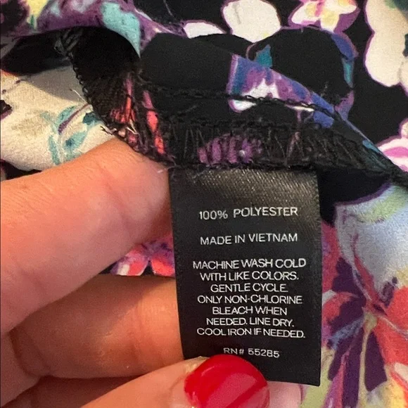 Express Floral Tank Top - Black and Purple - Picture 5 of 7